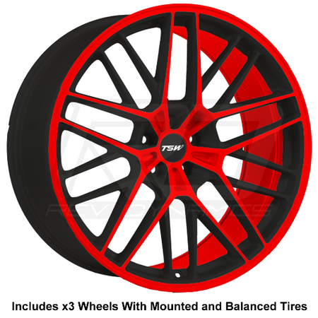 TSW Daytona 22 Inch Slingshot Wheel and Tire Package Red