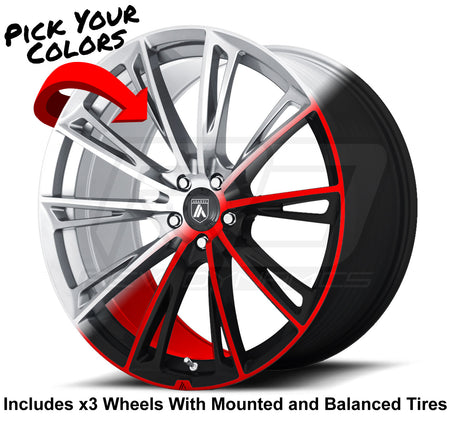 Custom Red Pearl and Black Polaris Slingshot Rims