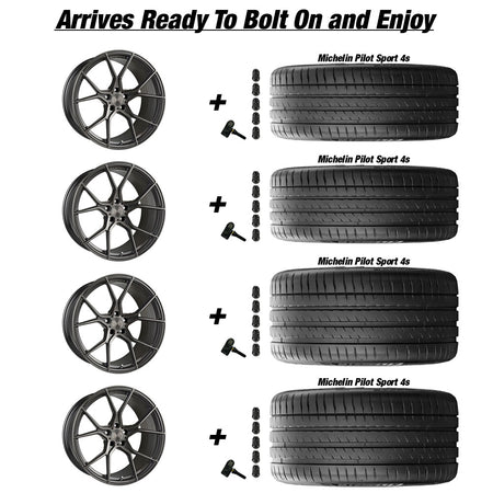 Stance SF07 Brushed Dual Gunmetal Corvette C8 Michelin Pilot Sport 4s Wheel and Tire Package