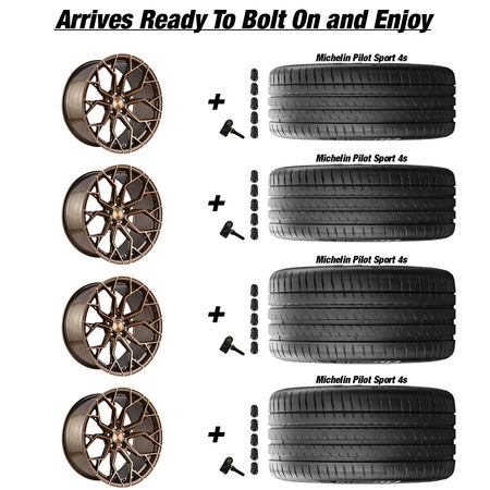 Stance SF10 Brushed Dual Bronze Corvette C8 Michelin Pilot Sport 4s Wheel and Tire Package