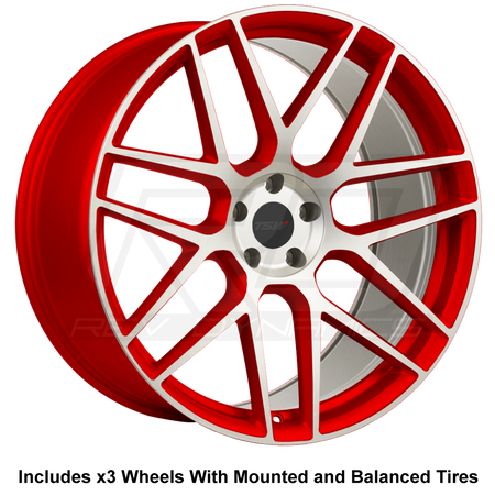 TSW Lasarthe 22" Slingshot Wheel and Tire Package Indy Red and White