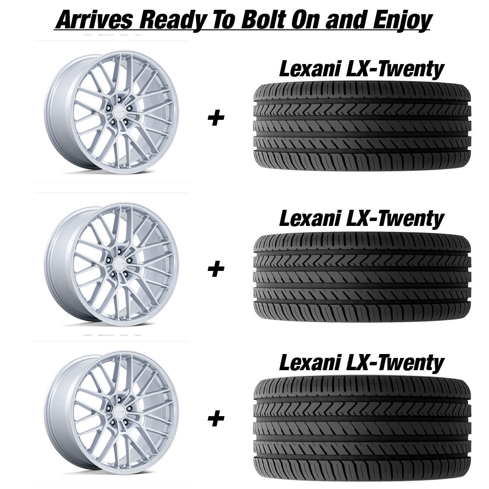 Polaris Slingshot TSW Daytona Gloss Silver Wheel and Tire Package