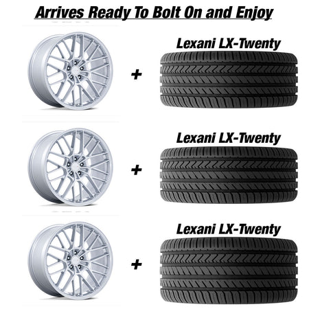 Polaris Slingshot TSW Daytona Gloss Silver Wheel and Tire Package