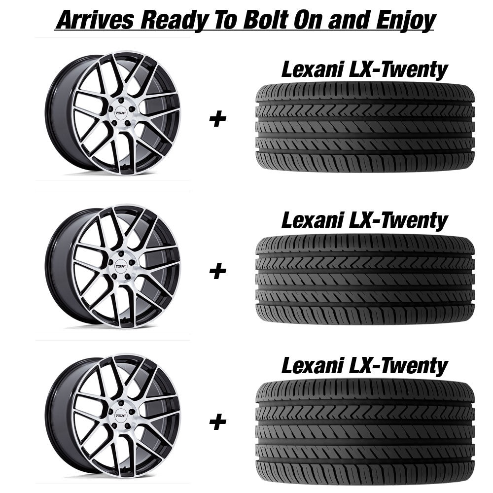 Polaris Slingshot TSW Lasarthe Gloss Black wMachined Face Wheel and Tire Package