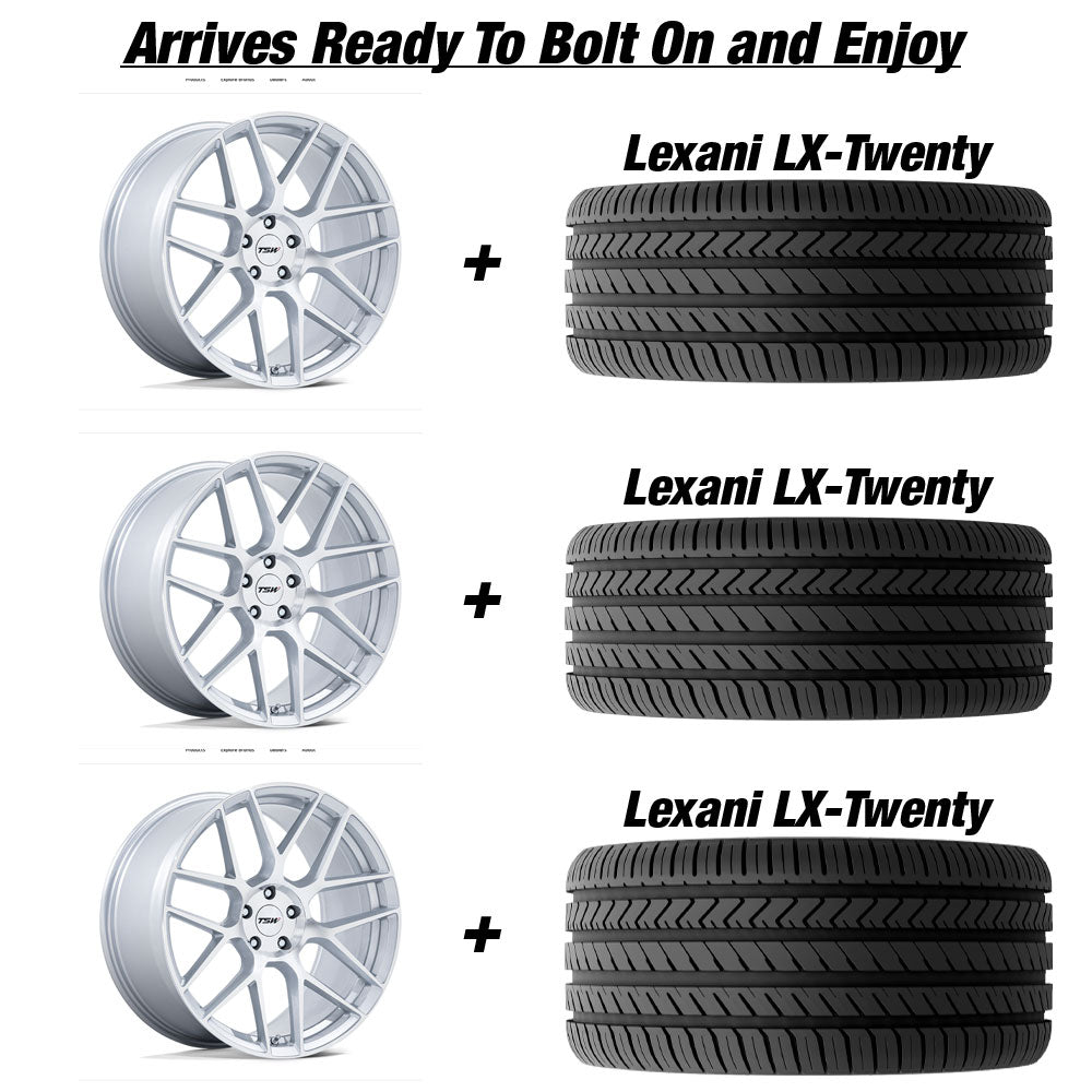 Polaris Slingshot TSW Lasarthe Gloss Silver wMachined Face Wheel and Tire Package