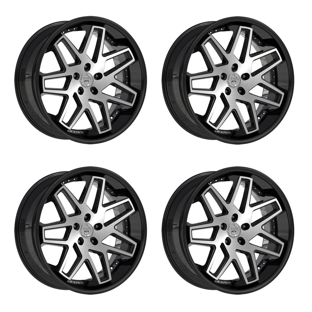 Tesla Model 3 Lexani Nova Gloss Black wMachined Face 20in wheel package