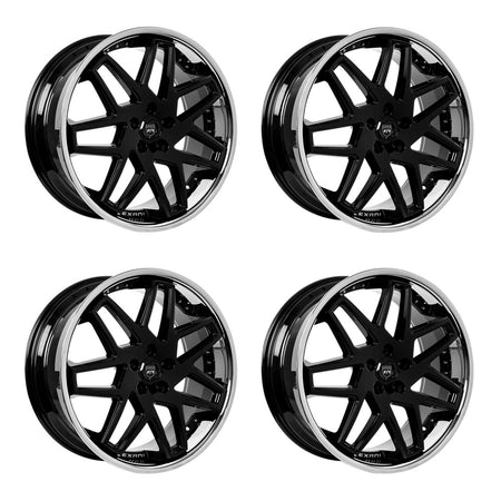 Tesla Model 3 Lexani Nova Gloss Black wStainless Lip 20in wheel package