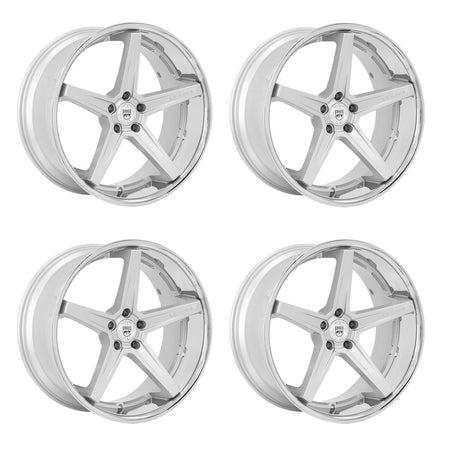 Tesla Model 3 Lexani Savage Silver w Chrome Lip 20in wheel package