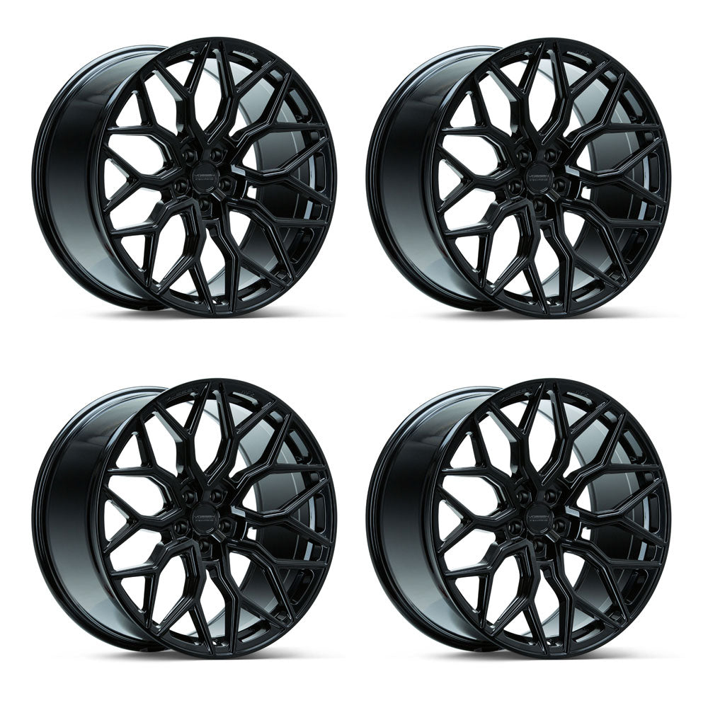 Vossen HF-2 Gloss Black Corvette C8 Wheel Package