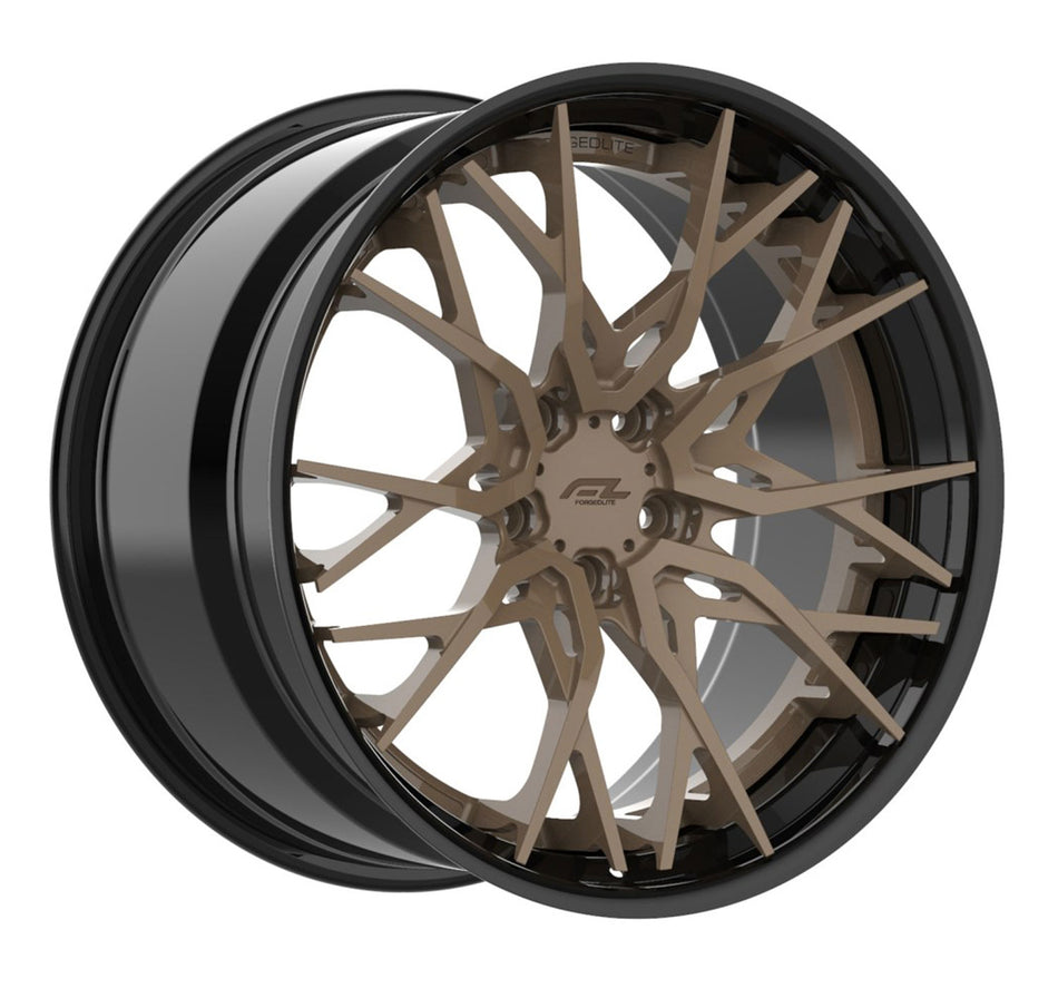 Forgedlite RS20 3pc C8 Corvette 20x9" Front 21x12" Rear Wheel and Tire Package - Bronze w/ Black Lip