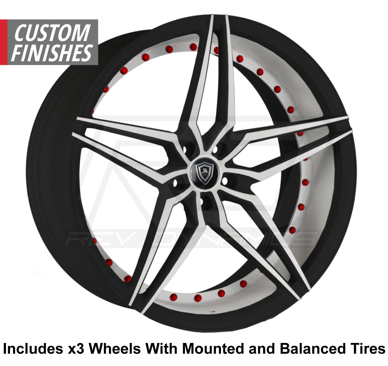 Marquee m3259 Slingshot 22" Wheel and Tire Package - Rev Dynamics