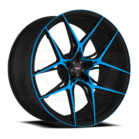 Rapid Blue and Black Corvette C8 Wheel Savini SV-F5